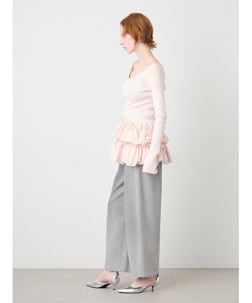 SORIN(ソリン )の「Ruffled Hem Rib Top/ラッフルヘム リブトップ(ニット/セーター・レディース・ライトピンク/ブラック/ダークグレー・38)」の17枚目の写真