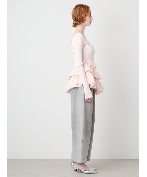 SORIN(ソリン )の「Ruffled Hem Rib Top/ラッフルヘム リブトップ(ニット/セーター・レディース・ライトピンク/ブラック/ダークグレー・38)」の18枚目の写真