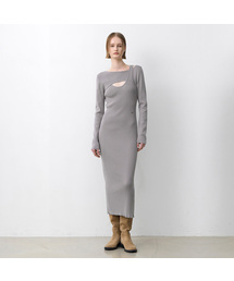 CITA FAKE LAYERD KNIT DRESS(OP-6253)