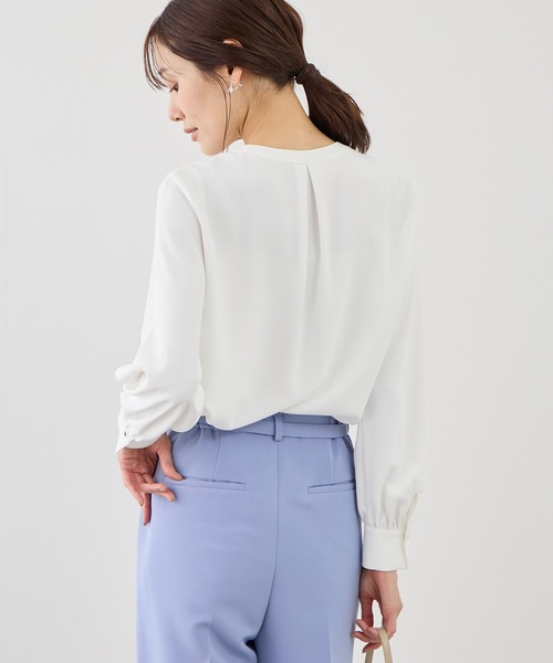 ROPE' PICNIC(ロペピクニック)の「【WEB限定サイズ】配色アソートボウタイブラウス(シャツ/ブラウス・レディース・サックスブルー/ベージュ/ネイビー/ホワイト/ホワイト系その他・S/M/L)」の10枚目の写真