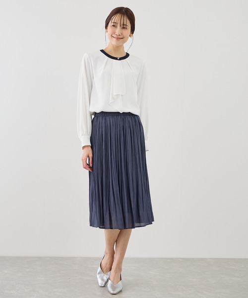 ROPE' PICNIC(ロペピクニック)の「【WEB限定サイズ】配色アソートボウタイブラウス(シャツ/ブラウス・レディース・サックスブルー/ベージュ/ネイビー/ホワイト/ホワイト系その他・S/M/L)」の13枚目の写真