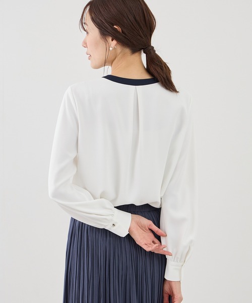 ROPE' PICNIC(ロペピクニック)の「【WEB限定サイズ】配色アソートボウタイブラウス(シャツ/ブラウス・レディース・サックスブルー/ベージュ/ネイビー/ホワイト/ホワイト系その他・S/M/L)」の15枚目の写真