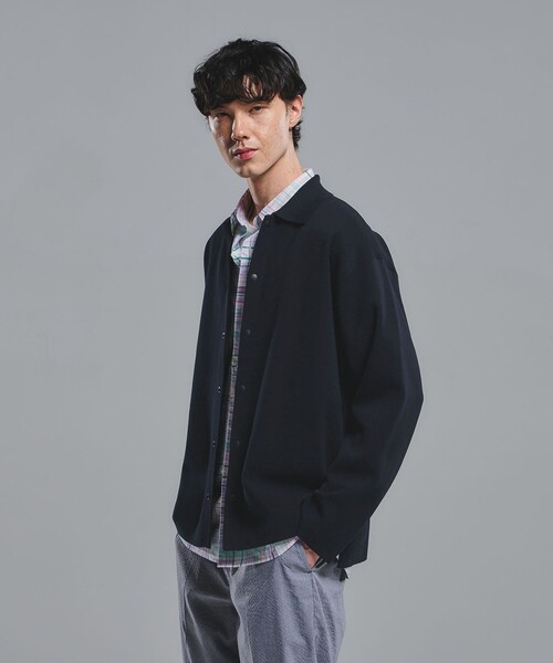 green label relaxing（グリーンレーベルリラクシング）の「スナップ ポロカラー カーディガン（カーディガン/ボレロ・メンズ・ネイビー/ベージュ・M/XL/S/L）」の2枚目の写真