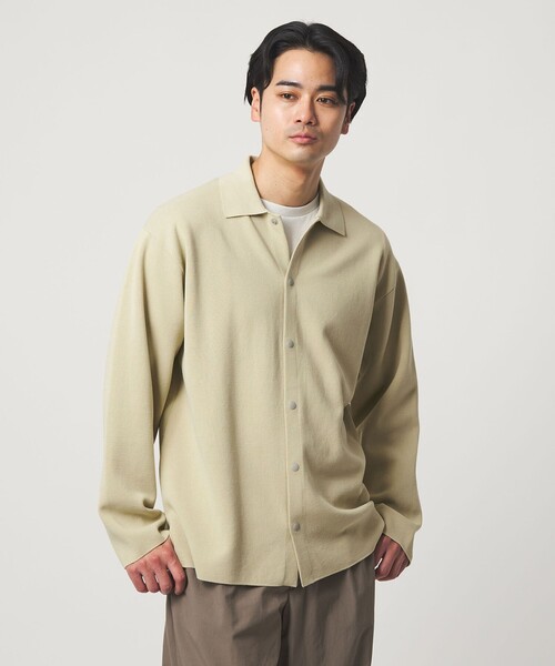 green label relaxing（グリーンレーベルリラクシング）の「スナップ ポロカラー カーディガン（カーディガン/ボレロ・メンズ・ネイビー/ベージュ・M/XL/S/L）」の7枚目の写真