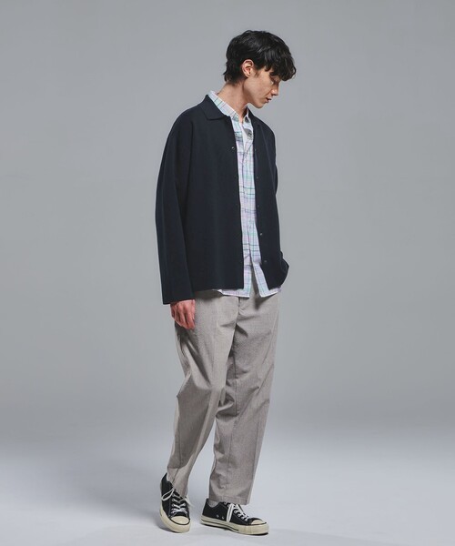 green label relaxing（グリーンレーベルリラクシング）の「スナップ ポロカラー カーディガン（カーディガン/ボレロ・メンズ・ネイビー/ベージュ・M/XL/S/L）」の9枚目の写真