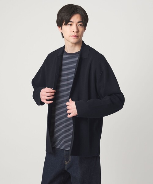 green label relaxing（グリーンレーベルリラクシング）の「スナップ ポロカラー カーディガン（カーディガン/ボレロ・メンズ・ネイビー/ベージュ・M/XL/S/L）」の10枚目の写真