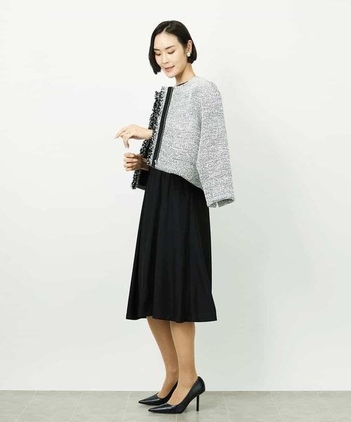 MICHEL KLEIN（ミッシェル・クラン）の「[オケージョン/セレモニー]ドレープワンピース（ワンピース・レディース・ブラック/ネイビー・38）」の11枚目の写真