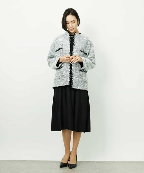 MICHEL KLEIN（ミッシェル・クラン）の「[オケージョン/セレモニー]ドレープワンピース（ワンピース・レディース・ブラック/ネイビー・38）」の15枚目の写真