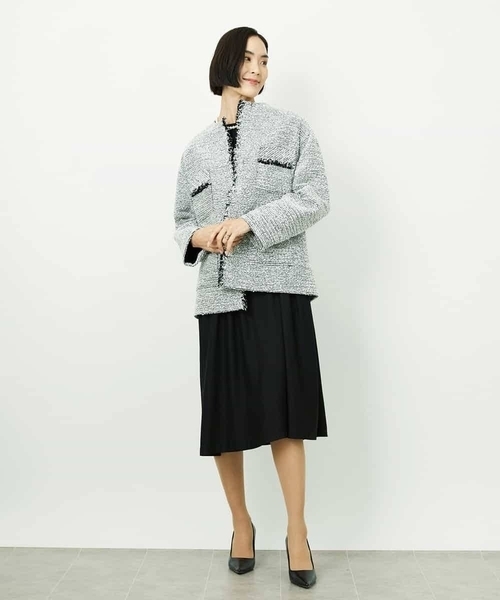 MICHEL KLEIN（ミッシェル・クラン）の「[オケージョン/セレモニー]ドレープワンピース（ワンピース・レディース・ブラック/ネイビー・38）」の16枚目の写真