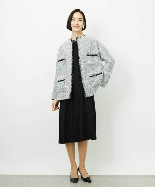 MICHEL KLEIN（ミッシェル・クラン）の「[オケージョン/セレモニー]ドレープワンピース（ワンピース・レディース・ブラック/ネイビー・38）」の17枚目の写真