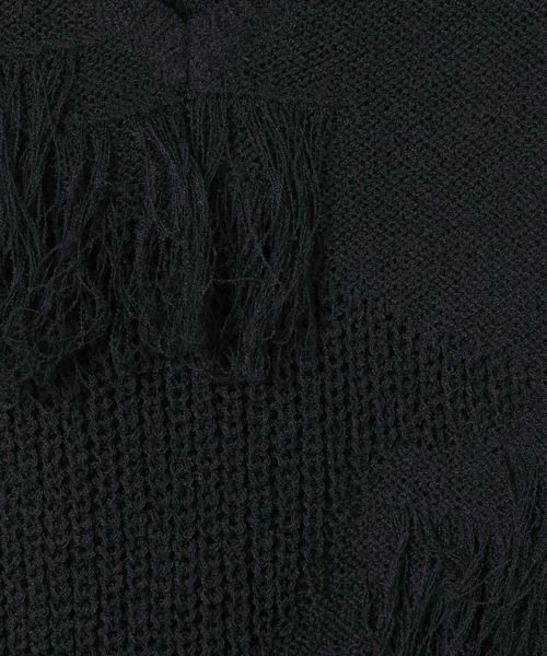 JEANASIS（ジーナシス）の「7GインターシャMIXフリンジNS/658021（ベスト・レディース・グリーン系その他/モカ/オフホワイト/ブラック・FREE）」の6枚目の写真