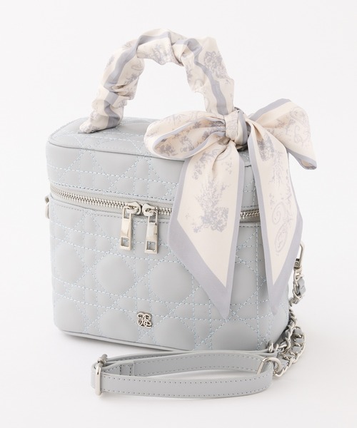 one after another NICE CLAUP（ワンアフターアナザーナイスクラップ）の「ギャザーリボンハンドルキルティングバニティバッグ（ショルダーバッグ・レディース・サックスブルー/ブラック/アイボリー/ピンク・FREE）」の16枚目の写真