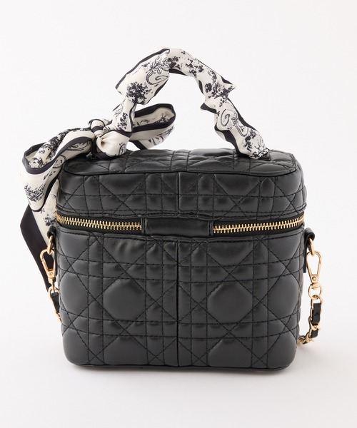 one after another NICE CLAUP（ワンアフターアナザーナイスクラップ）の「ギャザーリボンハンドルキルティングバニティバッグ（ショルダーバッグ・レディース・サックスブルー/ブラック/アイボリー/ピンク・FREE）」の11枚目の写真