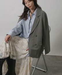 Social GIRL | 2026SS ダブルボタン ストライプテーラードジャケット(テーラードジャケット)