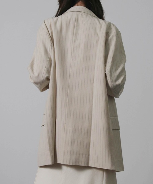 Social GIRL（ソーシャルガール）の「2026SS ダブルボタン ストライプテーラードジャケット（テーラードジャケット・レディース・ネイビー/グレー/アイボリー・M）」の20枚目の写真