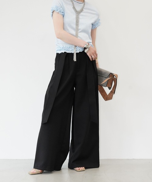 chuclla(チュクラ)の「サイドベルト タックワイドパンツ chw26s111(その他パンツ・レディース・ブラック/ベージュ・M/L/S)」の10枚目の写真