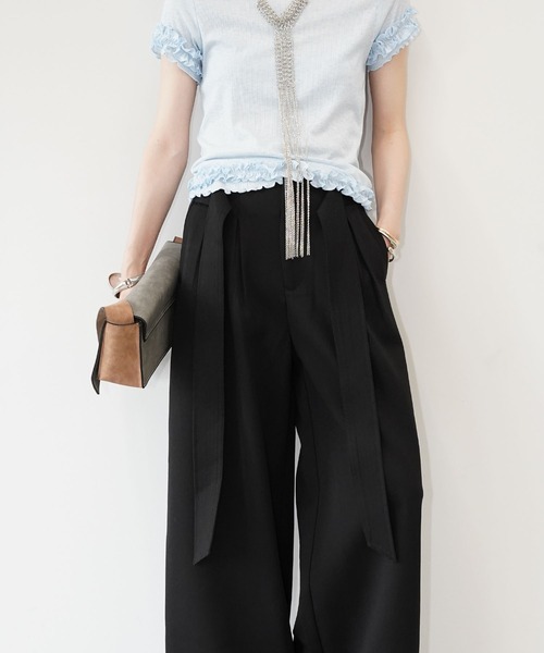 chuclla(チュクラ)の「サイドベルト タックワイドパンツ chw26s111(その他パンツ・レディース・ブラック/ベージュ・M/L/S)」の14枚目の写真