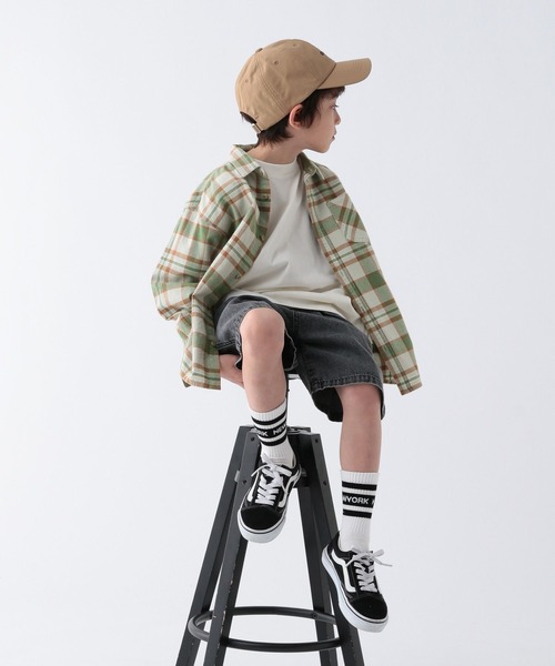 BAYFLOW（ベイフロー）の「[長いシーズン活躍!]ヴィンテージライクデニムショーツ(KIDS)（デニムパンツ・キッズ・ブルー/ブラック・110cm/150cm/140cm/130cm/120cm）」の9枚目の写真