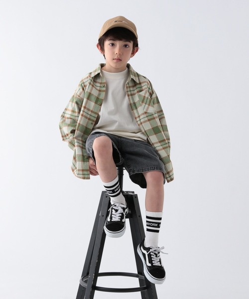 BAYFLOW（ベイフロー）の「[長いシーズン活躍!]ヴィンテージライクデニムショーツ(KIDS)（デニムパンツ・キッズ・ブルー/ブラック・110cm/150cm/140cm/130cm/120cm）」の10枚目の写真