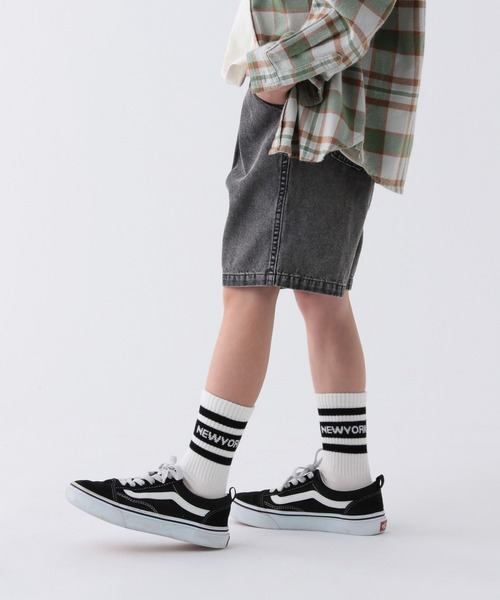 BAYFLOW（ベイフロー）の「[長いシーズン活躍!]ヴィンテージライクデニムショーツ(KIDS)（デニムパンツ・キッズ・ブルー/ブラック・110cm/150cm/140cm/130cm/120cm）」の14枚目の写真