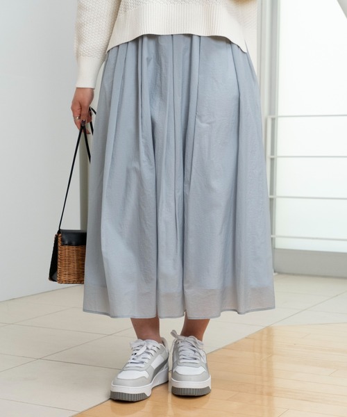 STRAWBERRY-FIELDS（ストロベリーフィールズ）の「シアータフタ_シアータフタギャザータックスカート（スカート・レディース・ブラック/サックスブルー系/ピンク/オフホワイト・2）」の3枚目の写真