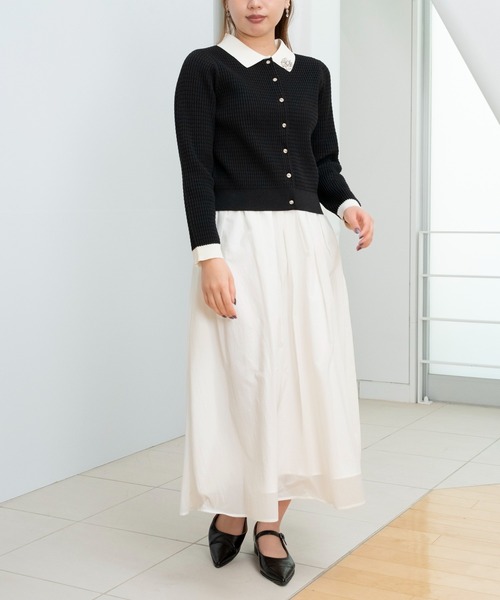 STRAWBERRY-FIELDS（ストロベリーフィールズ）の「シアータフタ_シアータフタギャザータックスカート（スカート・レディース・ブラック/サックスブルー系/ピンク/オフホワイト・2）」の9枚目の写真