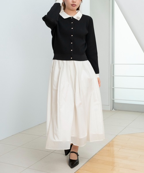 STRAWBERRY-FIELDS（ストロベリーフィールズ）の「シアータフタ_シアータフタギャザータックスカート（スカート・レディース・ブラック/サックスブルー系/ピンク/オフホワイト・2）」の10枚目の写真