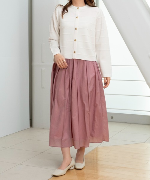 STRAWBERRY-FIELDS（ストロベリーフィールズ）の「シアータフタ_シアータフタギャザータックスカート（スカート・レディース・ブラック/サックスブルー系/ピンク/オフホワイト・2）」の8枚目の写真