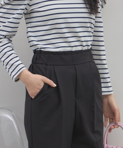 &. NOSTALGIA（アンドドットノスタルジア）の「美シルエットテーパードパンツ（セットアップ）（スラックス・レディース・ネイビー/ベージュ/ブラック・M）」の14枚目の写真