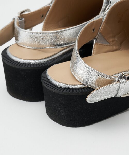 CIAOPANIC（チャオパニック）の「ストラップレザーサボ（その他シューズ・レディース・シルバー/ブラウン・MEDIUM/SMALL/LARGE）」の10枚目の写真