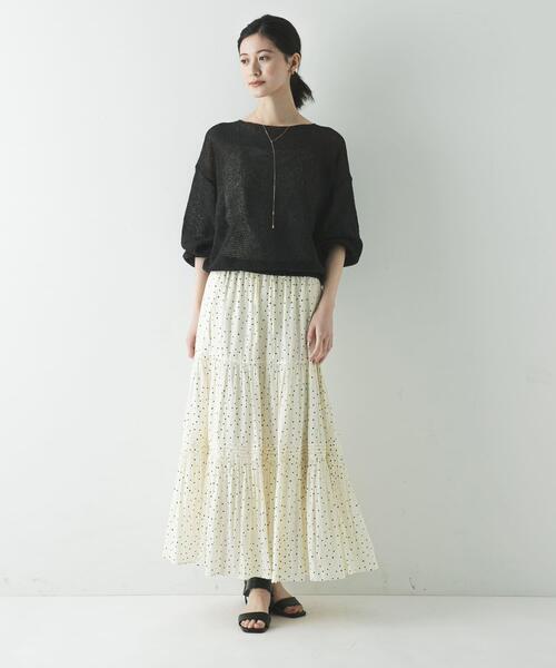 URBAN RESEARCH（アーバンリサーチ）の「ギャザーティアードドットスカート（スカート・レディース・オフホワイト/ブラック・FREE）」の9枚目の写真