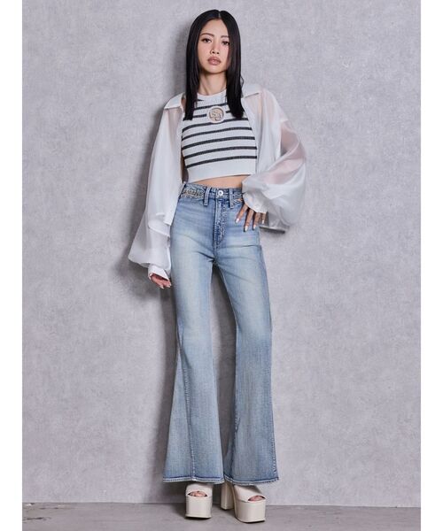 GYDA（ジェイダ）の「GG bijou MOLDラメアメスリニットトップス（ニット/セーター・レディース・その他1/ブラック/オフホワイト・FREE）」の22枚目の写真