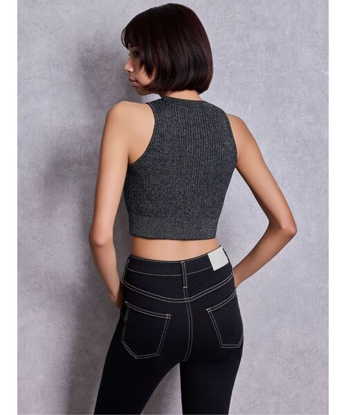 GYDA（ジェイダ）の「GG bijou MOLDラメアメスリニットトップス（ニット/セーター・レディース・その他1/ブラック/オフホワイト・FREE）」の7枚目の写真