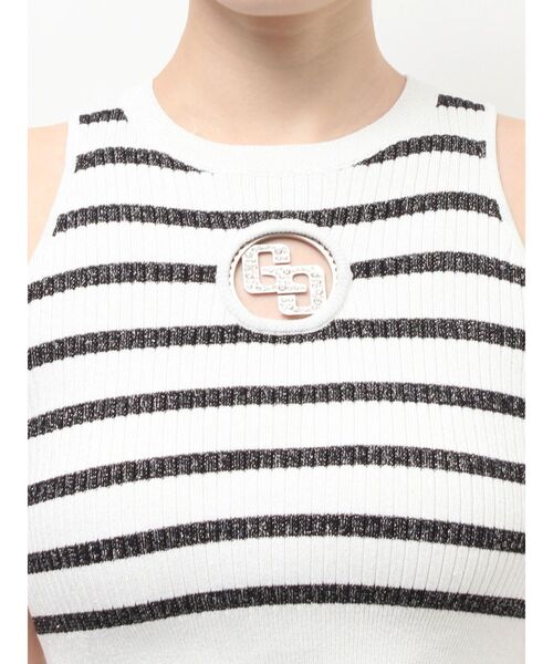 GYDA（ジェイダ）の「GG bijou MOLDラメアメスリニットトップス（ニット/セーター・レディース・その他1/ブラック/オフホワイト・FREE）」の15枚目の写真