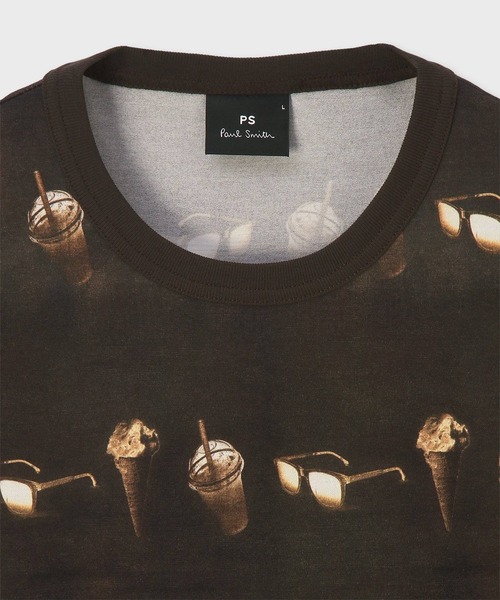 PS Paul Smith(ピーエスポールスミス)の「"BEACH SNAPS" Tシャツ / 162516 220X(Tシャツ/カットソー・メンズ・ブラック/ライトブルー・MEDIUM/X-LARGE/LARGE)」の5枚目の写真