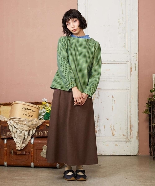 Jocomomola(ホコモモラ)の「【2WAY】Encrucijada チェックジャカードカットソー(Tシャツ/カットソー・レディース・アイボリー/ブルー・40)」の11枚目の写真