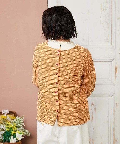 Jocomomola(ホコモモラ)の「【2WAY】Encrucijada チェックジャカードカットソー(Tシャツ/カットソー・レディース・アイボリー/ブルー・40)」の14枚目の写真