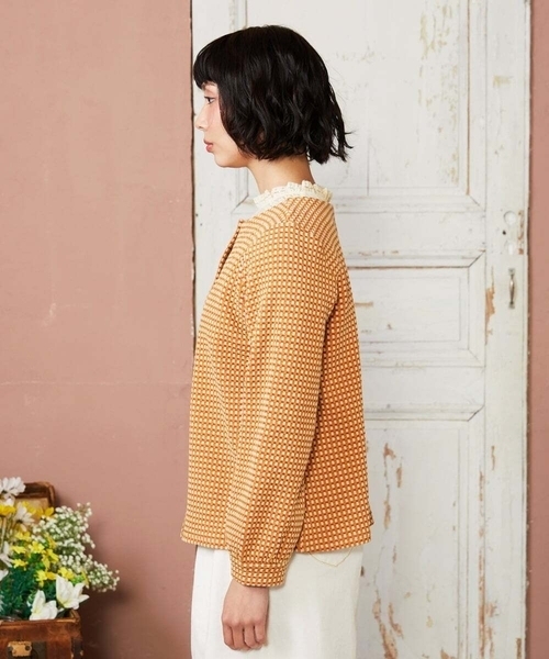 Jocomomola(ホコモモラ)の「【2WAY】Encrucijada チェックジャカードカットソー(Tシャツ/カットソー・レディース・アイボリー/ブルー・40)」の18枚目の写真
