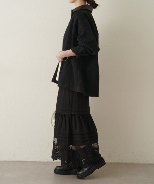 Omekashi（オメカシ）の「レザー襟取り外しカバーオール（ブルゾン・レディース・ブラック/オフホワイト/ブルー・FREE）」の20枚目の写真