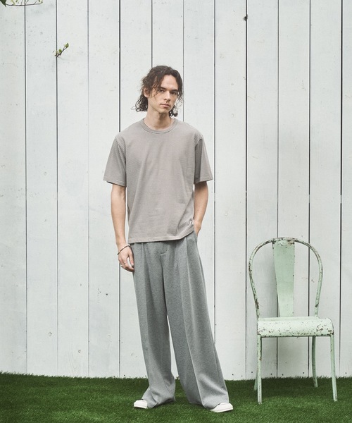 CASPER JOHN(キャスパージョン)の「Compact border T-shirts/コンパクトボーダーTシャツ(Tシャツ/カットソー・メンズ・ミント/グレー/ブラウン・X-SMALL/LARGE/MEDIUM/SMALL)」の9枚目の写真