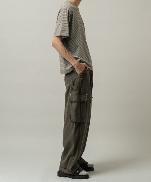 CASPER JOHN(キャスパージョン)の「Compact border T-shirts/コンパクトボーダーTシャツ(Tシャツ/カットソー・メンズ・ミント/グレー/ブラウン・X-SMALL/LARGE/MEDIUM/SMALL)」の12枚目の写真