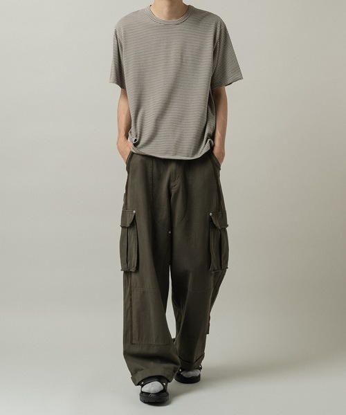 CASPER JOHN(キャスパージョン)の「Compact border T-shirts/コンパクトボーダーTシャツ(Tシャツ/カットソー・メンズ・ミント/グレー/ブラウン・X-SMALL/LARGE/MEDIUM/SMALL)」の11枚目の写真
