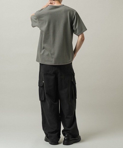 CASPER JOHN(キャスパージョン)の「Compact border T-shirts/コンパクトボーダーTシャツ(Tシャツ/カットソー・メンズ・ミント/グレー/ブラウン・X-SMALL/LARGE/MEDIUM/SMALL)」の20枚目の写真