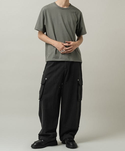 CASPER JOHN(キャスパージョン)の「Compact border T-shirts/コンパクトボーダーTシャツ(Tシャツ/カットソー・メンズ・ミント/グレー/ブラウン・X-SMALL/LARGE/MEDIUM/SMALL)」の19枚目の写真