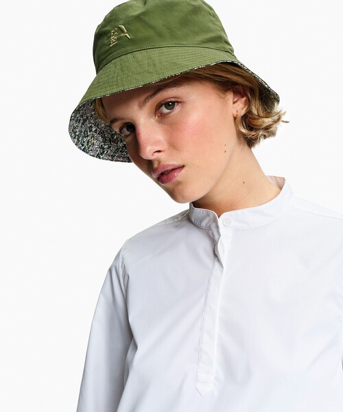 AIGLE（エーグル）の「UVカット SOLOTEX ソフトストレッチ ハーフプラケット ノーカラーエレガントシャツ（シャツ/ブラウス・レディース・ホワイト/ダークネイビー・36/38）」の17枚目の写真