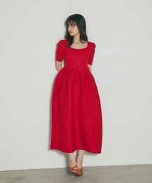 &. NOSTALGIA（アンドドットノスタルジア）の「スクエアネックニットワンピース（半袖）（ワンピース）」