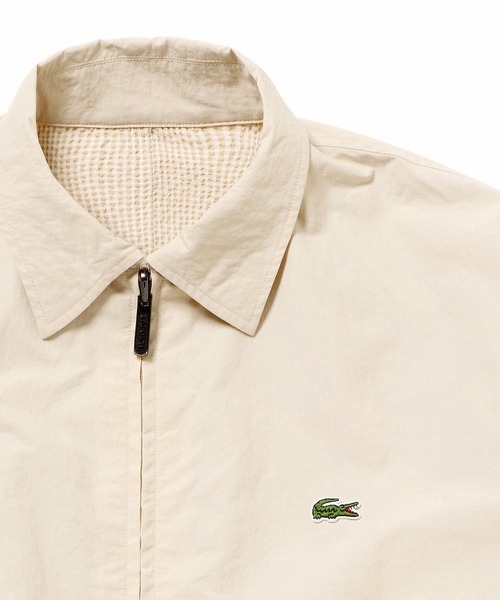 LACOSTE(ラコステ)の「ダブルジップ リバーシブルブルゾン 無地 ギンガムチェック(ブルゾン・メンズ・ネイビー/オフホワイト/グリーン/ライトブラウン/チョコ・48/50/46/52)」の11枚目の写真