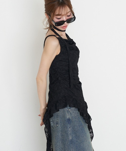 RAY CASSIN(レイカズン)の「タイ付サイドフリルキャミソール(キャミソール・レディース・ブラック系その他2/ホワイト系その他2/ベージュ系その他2・FREE)」の15枚目の写真