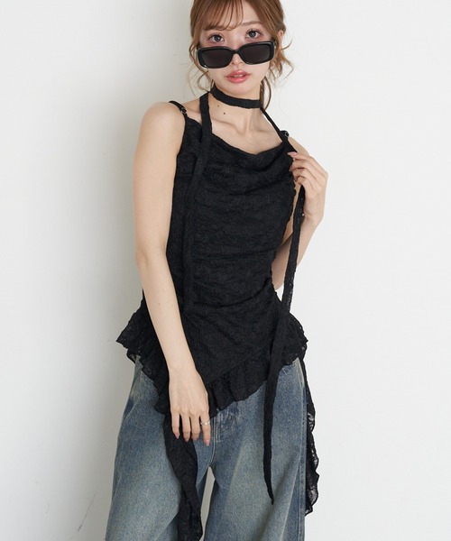 RAY CASSIN(レイカズン)の「タイ付サイドフリルキャミソール(キャミソール・レディース・ブラック系その他2/ホワイト系その他2/ベージュ系その他2・FREE)」の20枚目の写真