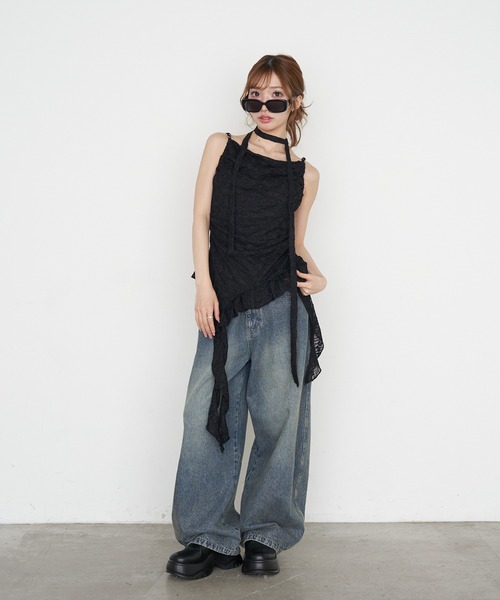 RAY CASSIN(レイカズン)の「タイ付サイドフリルキャミソール(キャミソール・レディース・ブラック系その他2/ホワイト系その他2/ベージュ系その他2・FREE)」の16枚目の写真